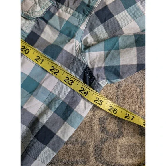 Men's XL Shirt Columbia Sports Wear Company Blue Omni Shade Plaid - Picture 7 of 9